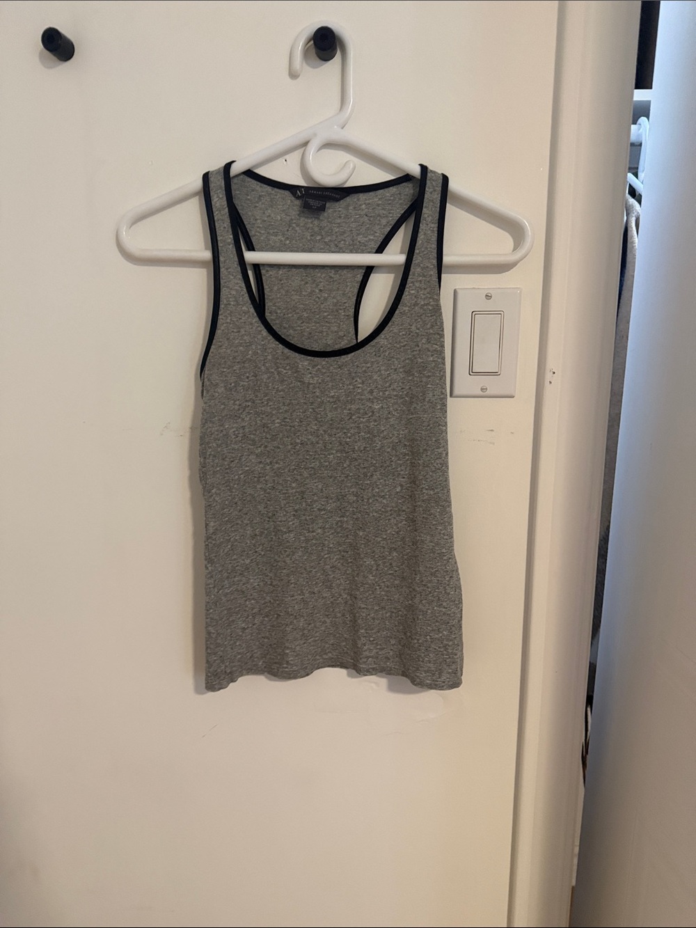 Armani Exchange Grey Tank Top with Black Trim